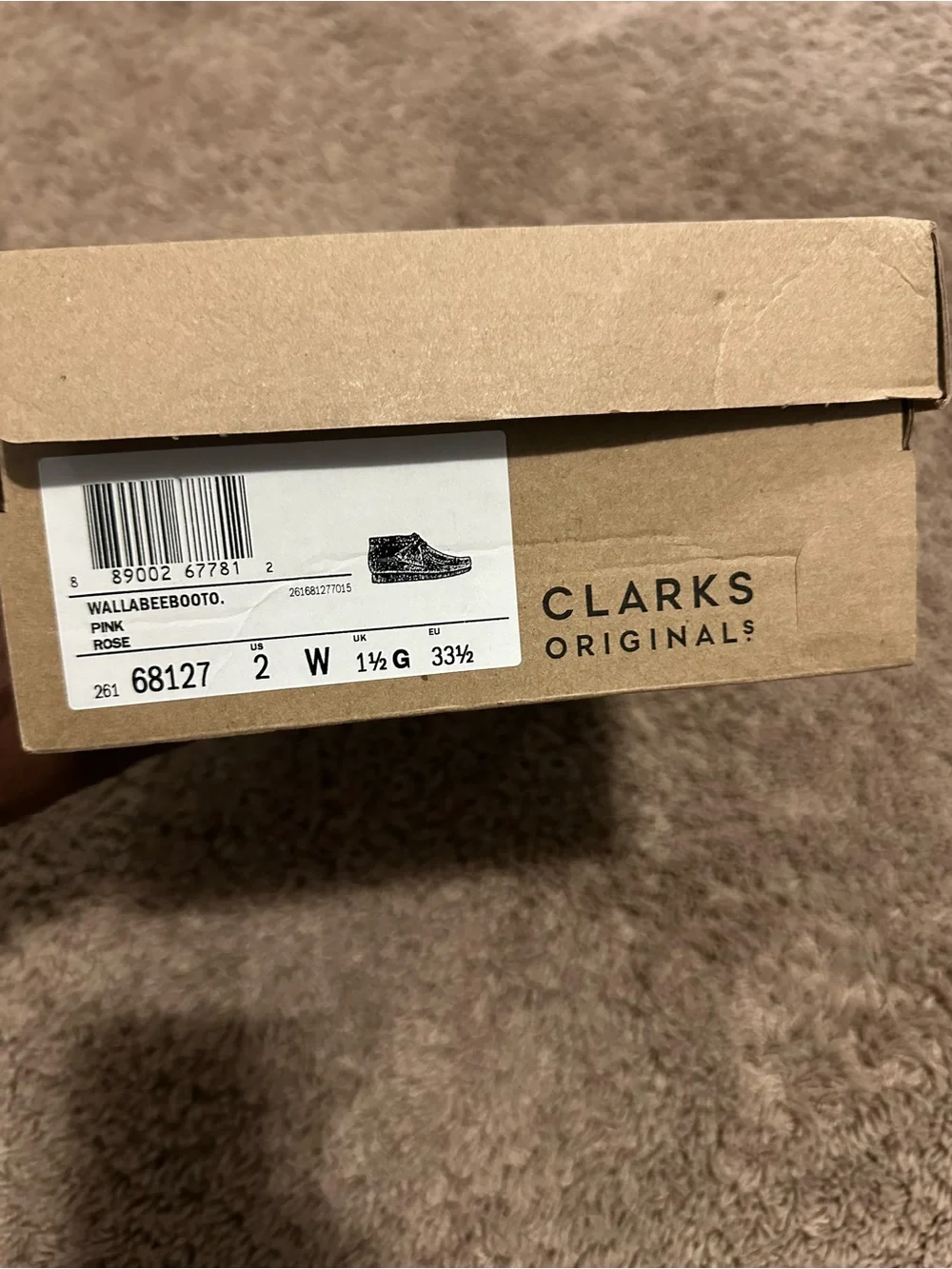 Clarks Kids Wallabee Boot in Rose Pink